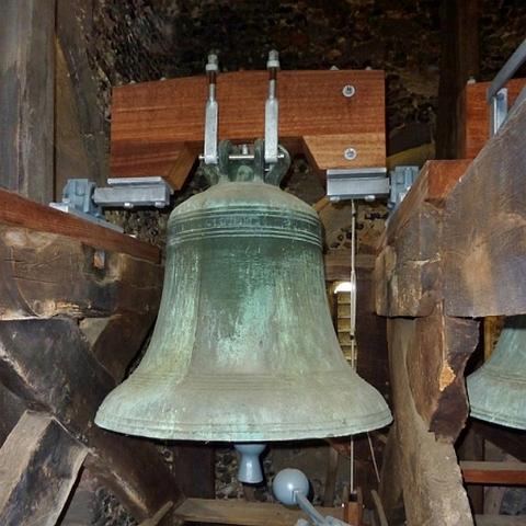 The treble bell by John Briant, 1790. Photo 2010.