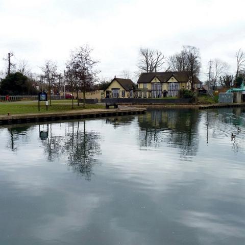 Rye House Inn from the towpath. Photo March 2011