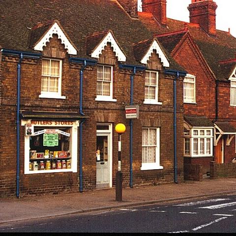 Butlers Stores, Roydon Road. A very useful shop that used to save a walk down to the High Street. Photo around 1980.
