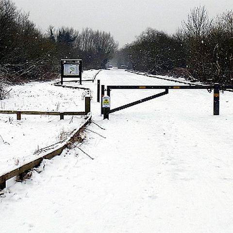 Entrance to the Regional Park, Marsh Lane. January 2013